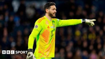 Craig Gordon in action for Scotland against Greece in March