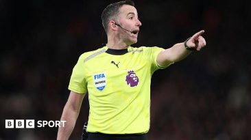 Chris Kavanagh during the Premier League match between Bournemouth and Burnley
