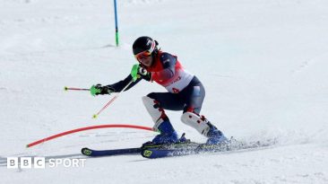Menna Fitzpatrick competing at the 2022 Winter Paralympics