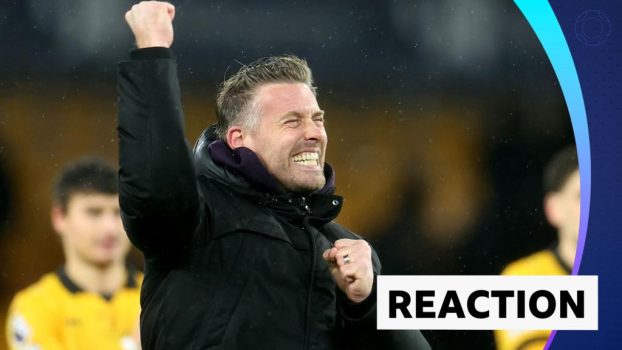 Rob Edwards celebrates