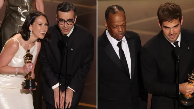 Live-Action Short Oscar A Tie Between The Singers, Two People Exchanging Saliva
