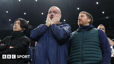 Dejected Spurs fans during the home defeat to Crystal Palace.