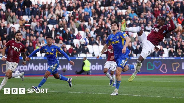 Axel Disasi equalises for West Ham against Leeds in stoppage time