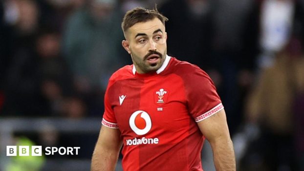 Liam Belcher in action for Wales at England