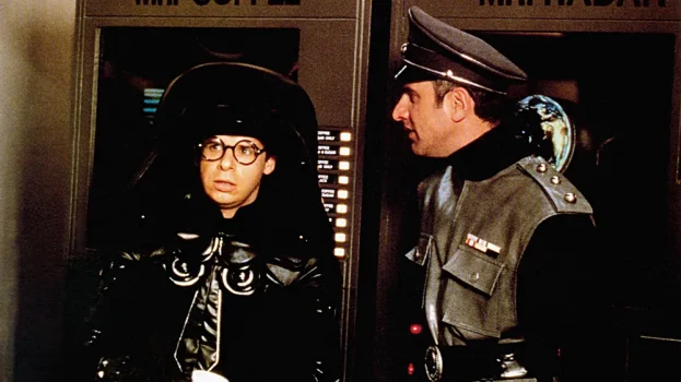SPACEBALLS, from left: Rick Moranis, George Wyner, 1987, © MGM/courtesy Everett Collection