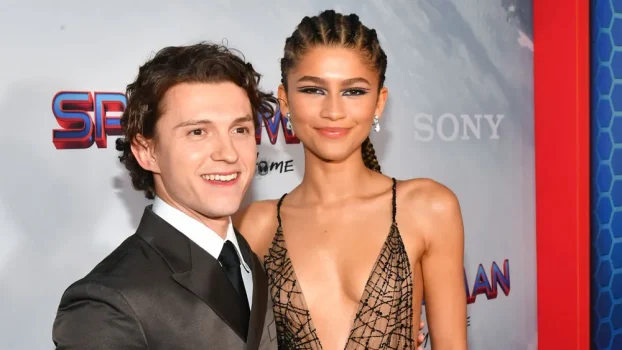Zendaya and Tom Holland at the premiere of 'Spider-Man: No Way Home' at the Regency Village and Bruin Theatres in Los Angeles, California on December 13, 2021.