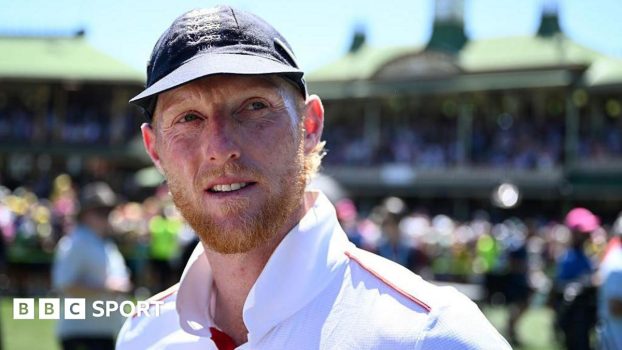 England Test captain Ben Stokes stood on the outfield with the Sydney Pavilion in the background at the end of the Ashes series in January