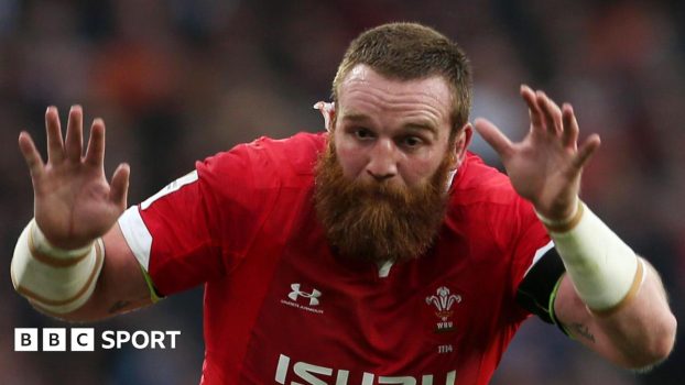 Jake Ball playing for Wales