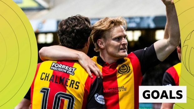 Partick Thistle players celebrating
