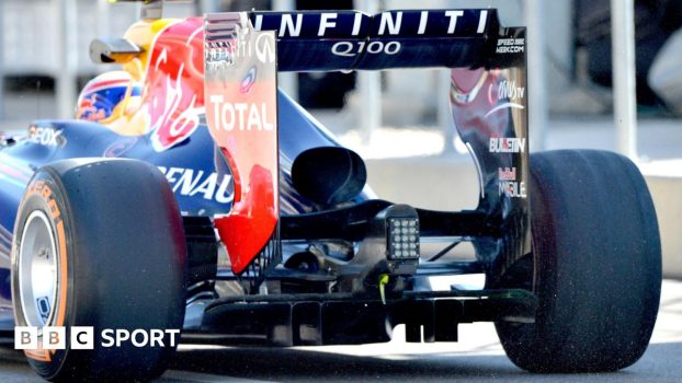 A close-up image of the rear of Mark Webber's Red Bull-Renault at the 2013 United States Grand Prix