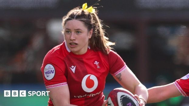 Gwen Crabb in action for Wales